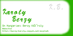 karoly berzy business card